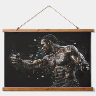 Tapisserie Suspendue Boxer Sport Peinture Art Décor Abstrait