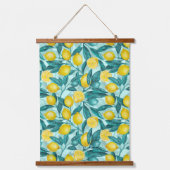 Tapisserie Suspendue Branches de citron bleu et jaune (Recto)