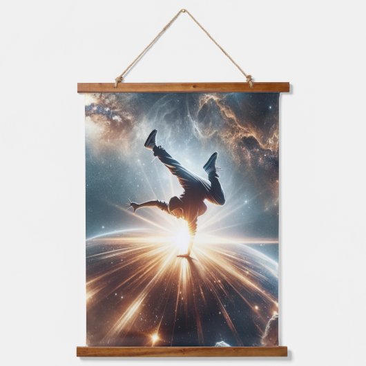 Tapisserie Suspendue Breakdancer en action, Ai, Action dans la Galaxie (Recto)