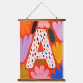 Tapisserie Suspendue Bright Dopamine Decor Monogram Letter A Tapestry (Recto)