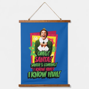 Tapisserie Suspendue Buddy l'Elfe   OMG ! PÈRE NOËL !