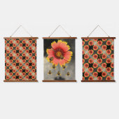 Tapisserie Suspendue Bumblebees et Fleurs de Gaillardia Boho Chic (Tripler)