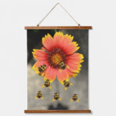 Tapisserie Suspendue Bumblebees et Fleurs de Gaillardia Boho Chic (Recto 2)