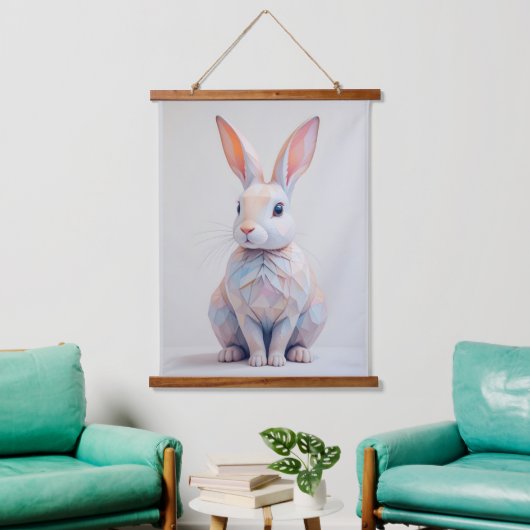 Tapisserie Suspendue Bunny Basse-Poly Pastel (Salon)