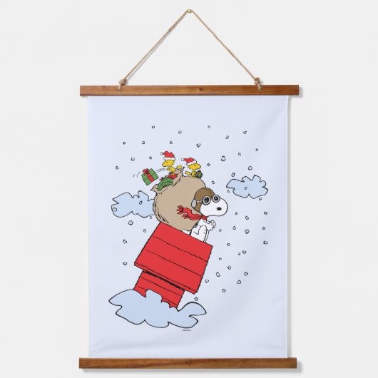 Tapisserie Suspendue cacahuètes | Snoopy l'As Volant à Noël (Recto)