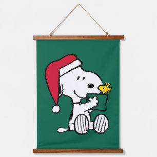 Tapisserie Suspendue cacahuètes   Snoopy Père Noël & Woodstock Cadeau