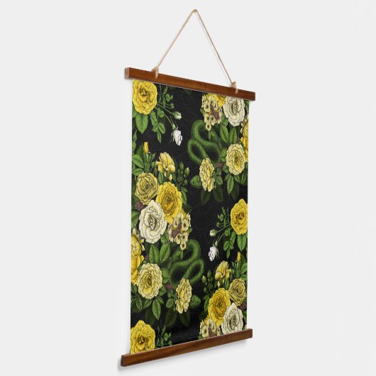 Tapisserie Suspendue Caché en rose, jaune et vert (Angulaire)