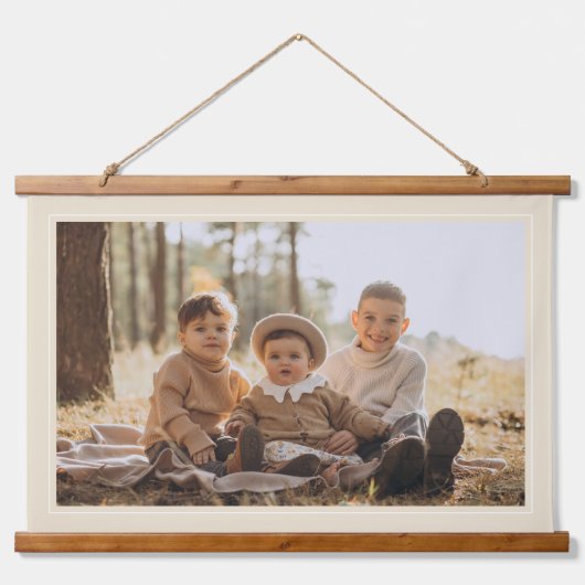 Tapisserie Suspendue Cadre Beige moderne Custom Family Photo Canvas (Devant)