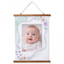 Cadre ondulé vide floral aquarelle pastel