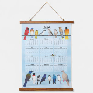 Tapisserie Suspendue Calendrier des oiseaux jardins 2026