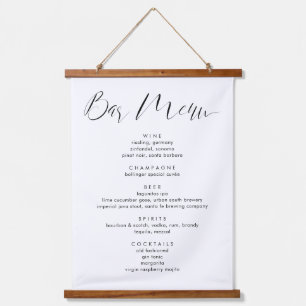 Tapisserie Suspendue Calligraphie moderne Mariage Boissons Bar Menu