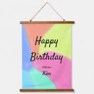 Tapisserie Suspendue calligraphie simple et minimale joyeux anniversair