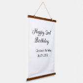 Tapisserie Suspendue calligraphie simple minimum heureux 2e anniversair (Angulaire)