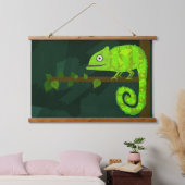 Tapisserie Suspendue Caméléon vert mignon (Chambre à coucher)