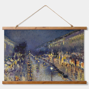 Tapisserie Suspendue Camille Pissarro - Boulevard Montmartre en nuit