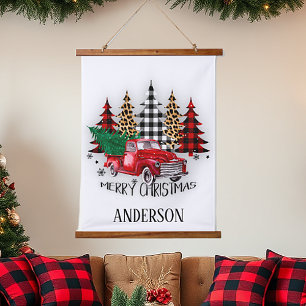Tapisserie Suspendue camion de Noël personnalisé avec arbres