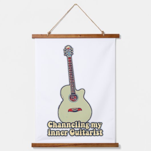 Tapisserie Suspendue Canalisation de ma guitariste interne. Guitare amu (Recto)
