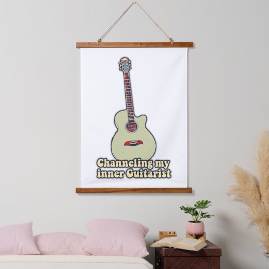 Tapisserie Suspendue Canalisation de ma guitariste interne. Guitare amu (Chambre à coucher)