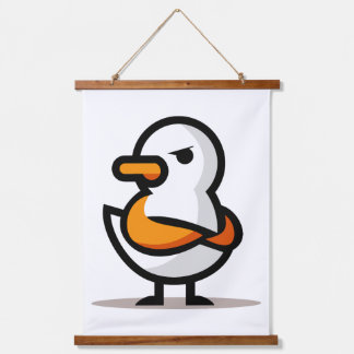 Tapisserie Suspendue Canard Grincheux Masque de Dessin Animé Minimalist