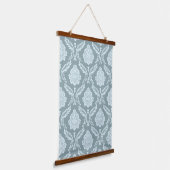 Tapisserie Suspendue Canard Rococo Motif Damassé Œuf Bleu+Turquoise (Angulaire)