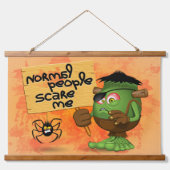 Tapisserie Suspendue Caractère Frankenstein de 'Normal People Scare Me' (Devant)