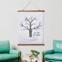Cardinaux rouges d'hiver sur Snowtree