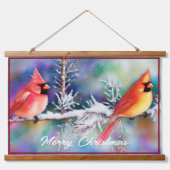 Tapisserie Suspendue Cardinaux sur branche enneigée (Devant)
