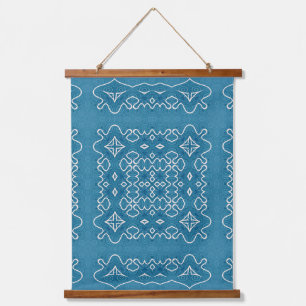Tapisserie Suspendue Carrelage bleu ornemental Motif - Géométrique comp