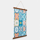 Tapisserie Suspendue Carrelage orange et bleu (Angulaire)