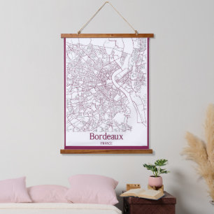 Tapisserie Suspendue Carte de la ville de Bordeaux