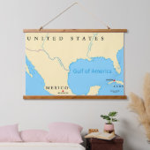 Tapisserie Suspendue Carte du golfe de l'Amérique (Chambre à coucher)