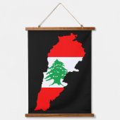Tapisserie Suspendue Carte du Liban avec drapeau (Recto)