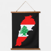 Tapisserie Suspendue Carte du Liban avec drapeau (Recto)