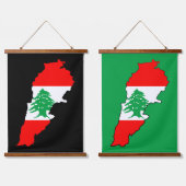 Tapisserie Suspendue Carte du Liban avec drapeau (Double)