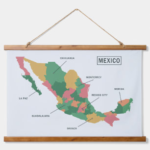 Tapisserie Suspendue Carte du Mexique