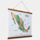 Tapisserie Suspendue Carte du Mexique (Angulaire)