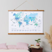 Tapisserie Suspendue Carte Worlds Best Surf Breaks (Chambre à coucher)