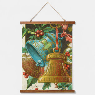 Tapisserie Suspendue Cartes de vœux vintage de Noël, Cloches