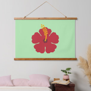 Tapisserie Suspendue Cartoon rouge Hibiscus simple