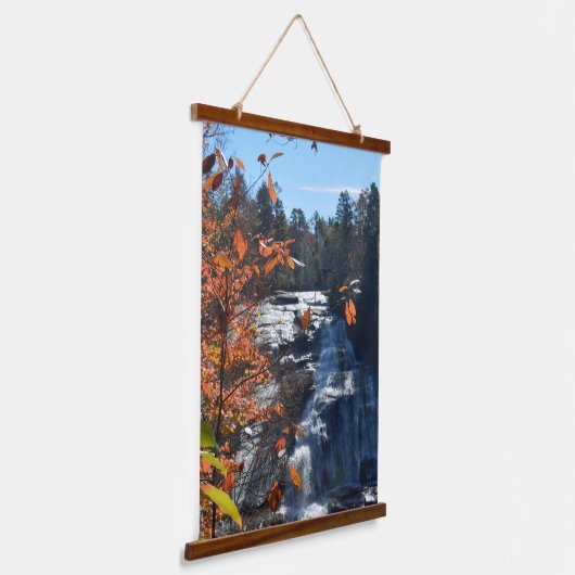 Tapisserie Suspendue Cascade Feuilles automnales NC High Falls Photogra (Angulaire)