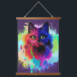 Tapisserie Suspendue Cat Trippy Psychedelic Pop Art<br><div class="desc">Portrait de chat de Pop Art Trippy Psychedelic sur des plaques de peinture colorées. Illustration vectorielle originaleCopyright BluedarkArt TheChameleonArt.</div>