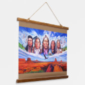 Tapisserie Suspendue Célèbres chefs indiens Peinture des Amérindiens (Angulaire)