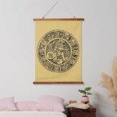Tapisserie Suspendue Cercle maya, hiéroglyphe mexicain (maya) (Chambre à coucher)