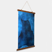 Tapisserie Suspendue Cercles de lune bleue (Angulaire)