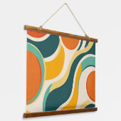 Tapisserie Suspendue Cercles orange et flux de couleurs (Angulaire)