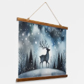Tapisserie Suspendue Cerf d'une Nuit d'Hiver Étoilée (Angulaire)