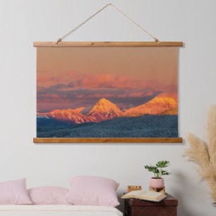 Tapisserie Suspendue Chaîne de montagne orangée