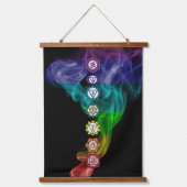 Tapisserie Suspendue Chakra arc-en-ciel fumée noir gras (Recto)