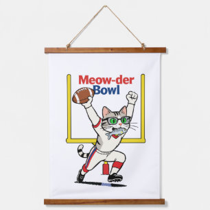 Tapisserie Suspendue Champion du Meow-der Bowl Chat de football américa