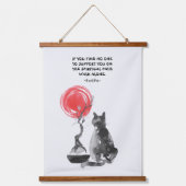 Tapisserie Suspendue Chat avec Bonsai et Citation Bouddha (Recto)